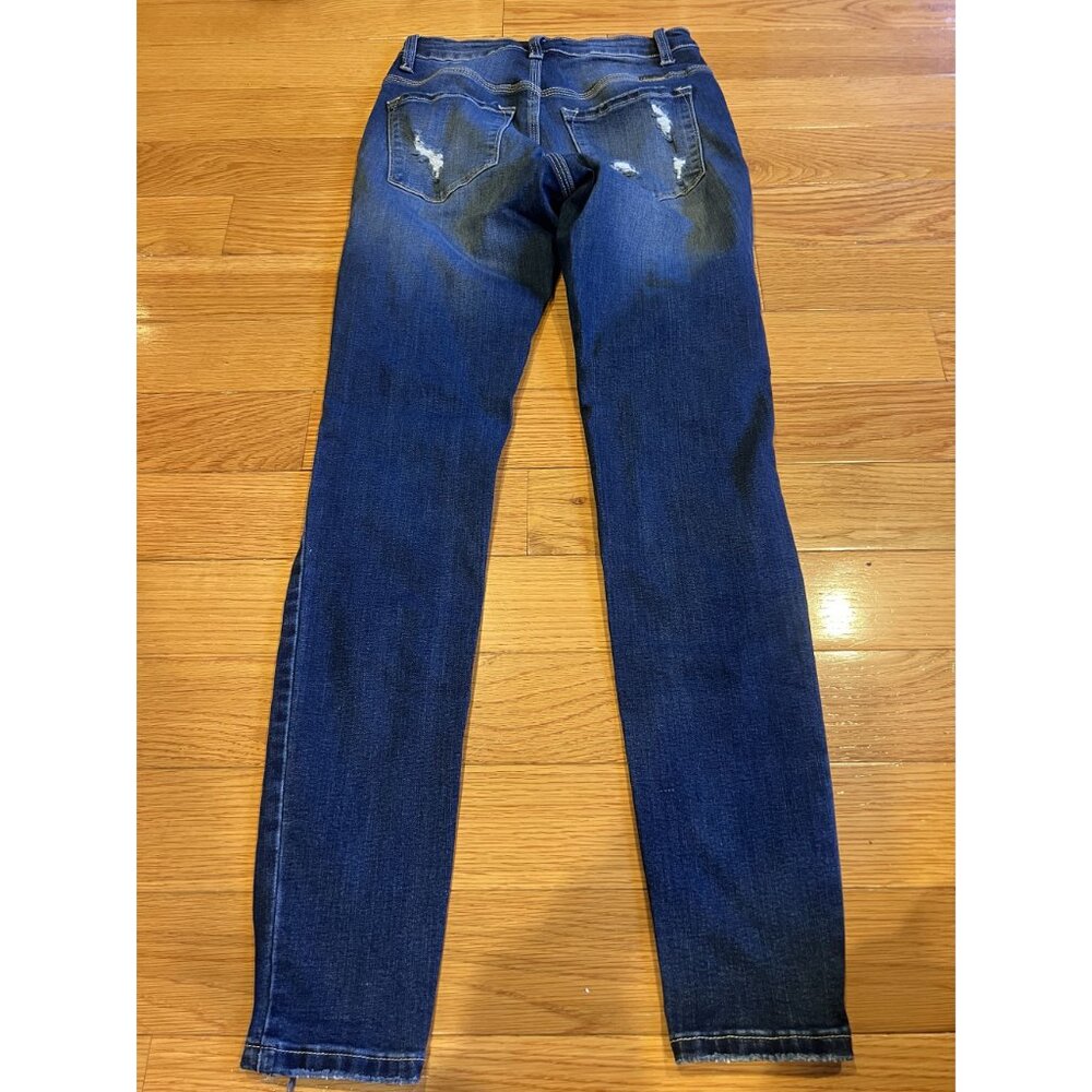 Kancan Button Front Distressed Jeans Size 26 - image 5